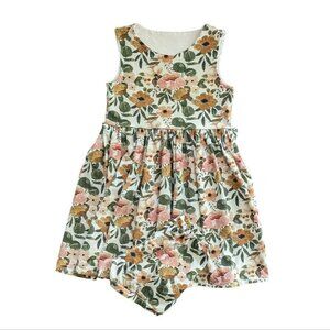 OOAK Neutral Florals Dress And Undershorts Set 6/7y